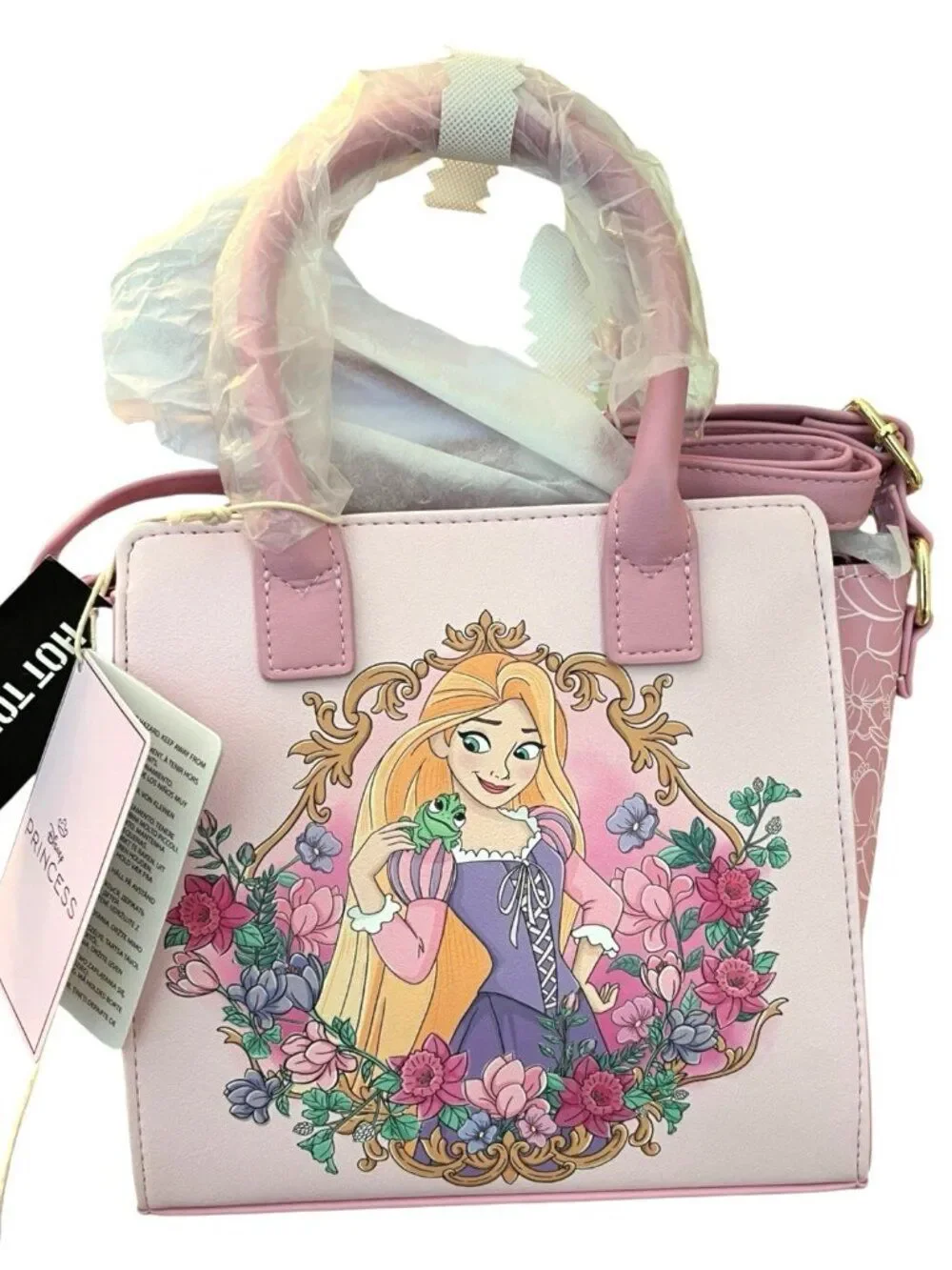 Loungefly Disney Tangled Rapunzel Pascal Frog Floral Mini Satchel Bag NWT